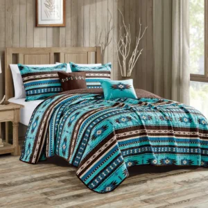 western turquoise bedding set