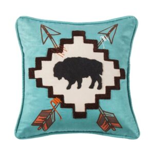 A Light Blue Color Buffalo Throw Pillow