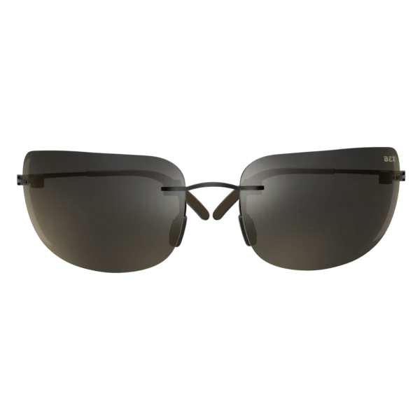 Full Black Frameless Sunglasses With Black Shades