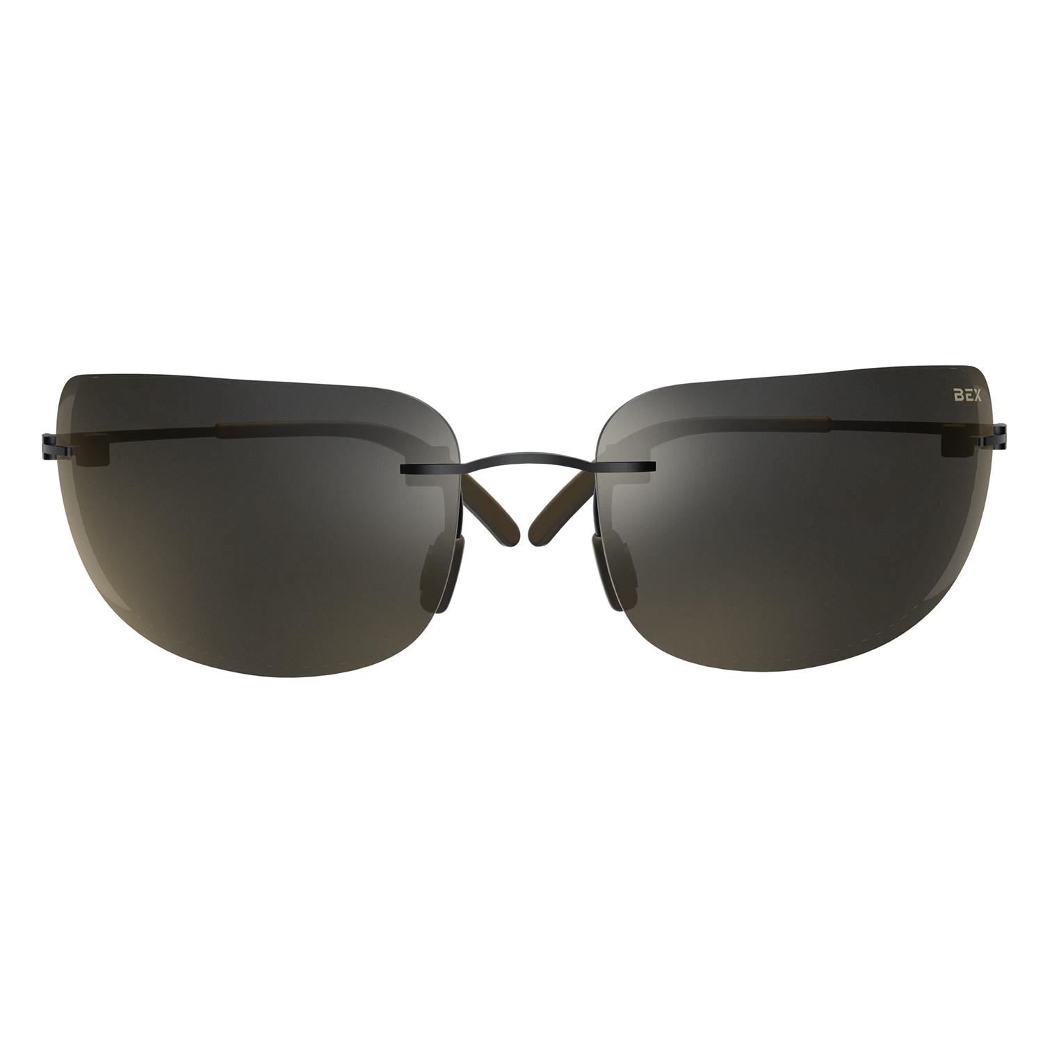 Full Black Frameless Sunglasses With Black Shades