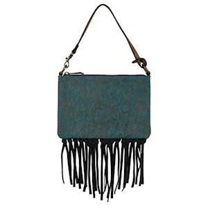 Justin Convertible Shoulder Bag Tooled Turquoise
