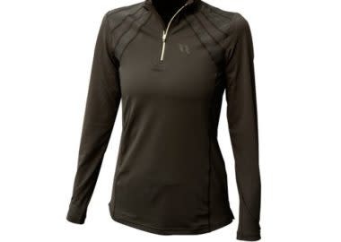 A Black Color Full Sleeved Shirt With Zipper for Women