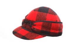 A Red and Black Flannel Baseball Cap
