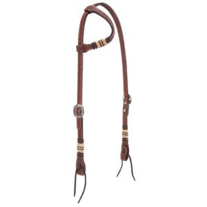 Sliding Ear Headstall With Rawhide Accents