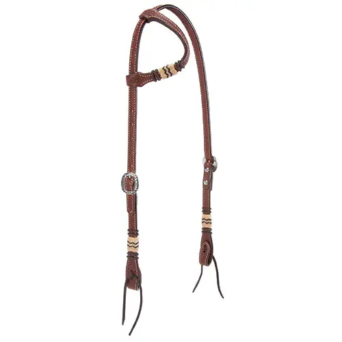 Sliding Ear Headstall With Rawhide Accents