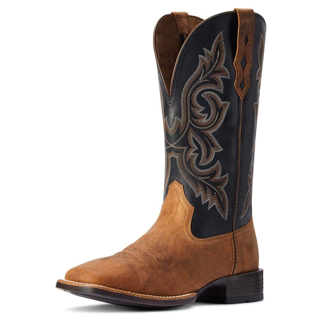 A Brown Leather Boots for Women With Black Design