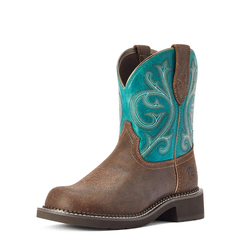 A Flat Baby Heritage Western Boots With Blue Design