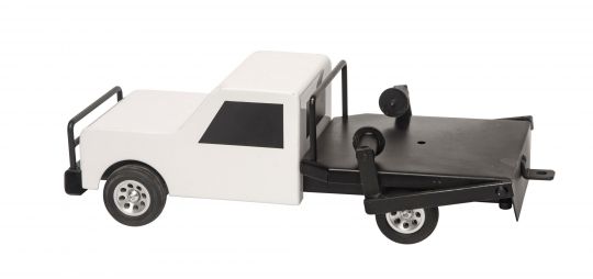 A Flatbed Hay Truck in Black and White Color