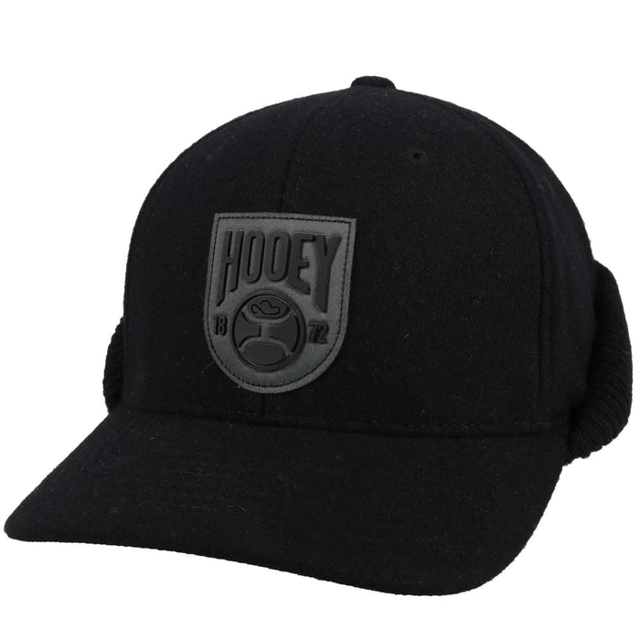 A Black Color Baseball Cap With Hooey Wording