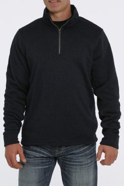 A Man in a Black Pullover Sweater With Zipper