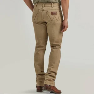 A man wearing brown pants and shoes.