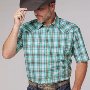 2 pocket snap short sleeve western shirt