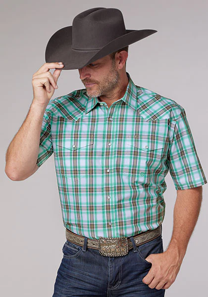 2 pocket snap short sleeve western shirt