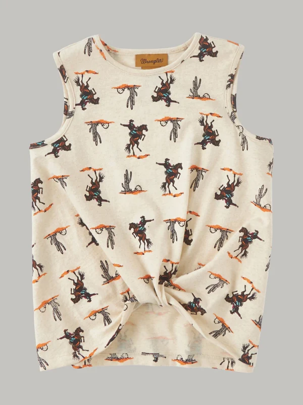 girl cowboy print tank