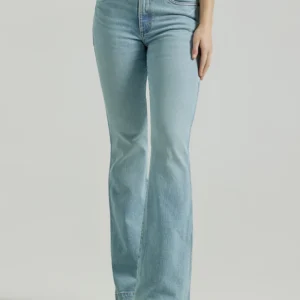 HIGH RISE LIGHT WASH TROUSER JEANS