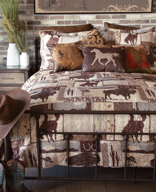 western cowboy print bed spread quilt set canada