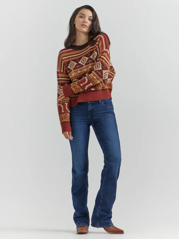 WOMEN'S WRANGLER RETRO® SOUTHWESTERN PULLOVER SWEATER