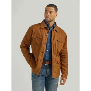 Wrangler Men's Long Sleeve Western Lined Barn Coat - Tan