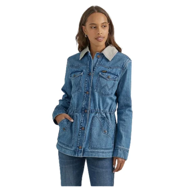 Wrangler Women's Anorak Barn Coat- Denim