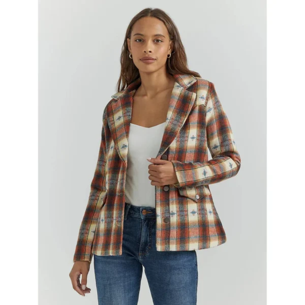 Wrangler Women's Western Blazer Coat Plaid - Multi