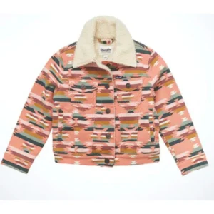 Wrangler Girl's Sherpa Lined Jacket- Pink Multi