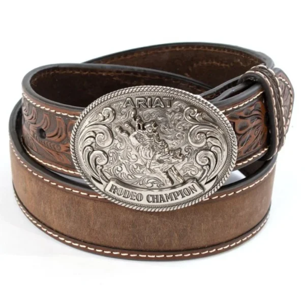 Ariat Kid's Belt Leather Rodeo Champion Buckle