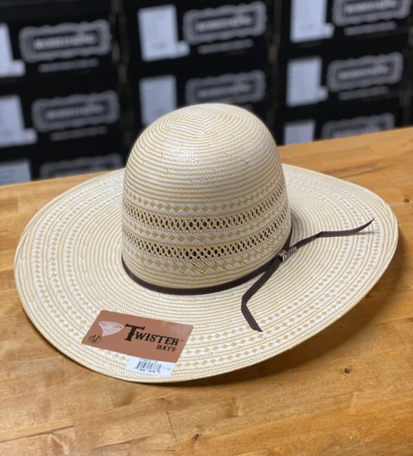 Twister | 20X Open Crown 4 1/2" Tan 2-Tone Straw Hat