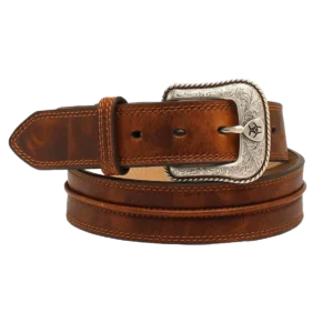 Ariat Men's Medium Brown Rowdy Center Leather Belt