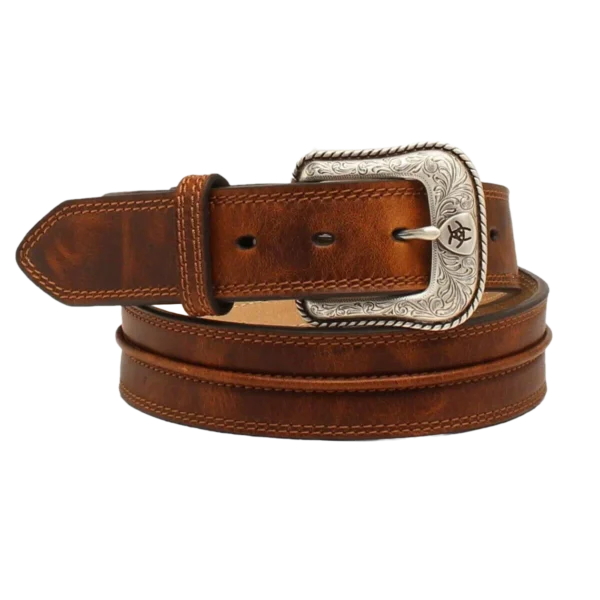 Ariat Men's Medium Brown Rowdy Center Leather Belt