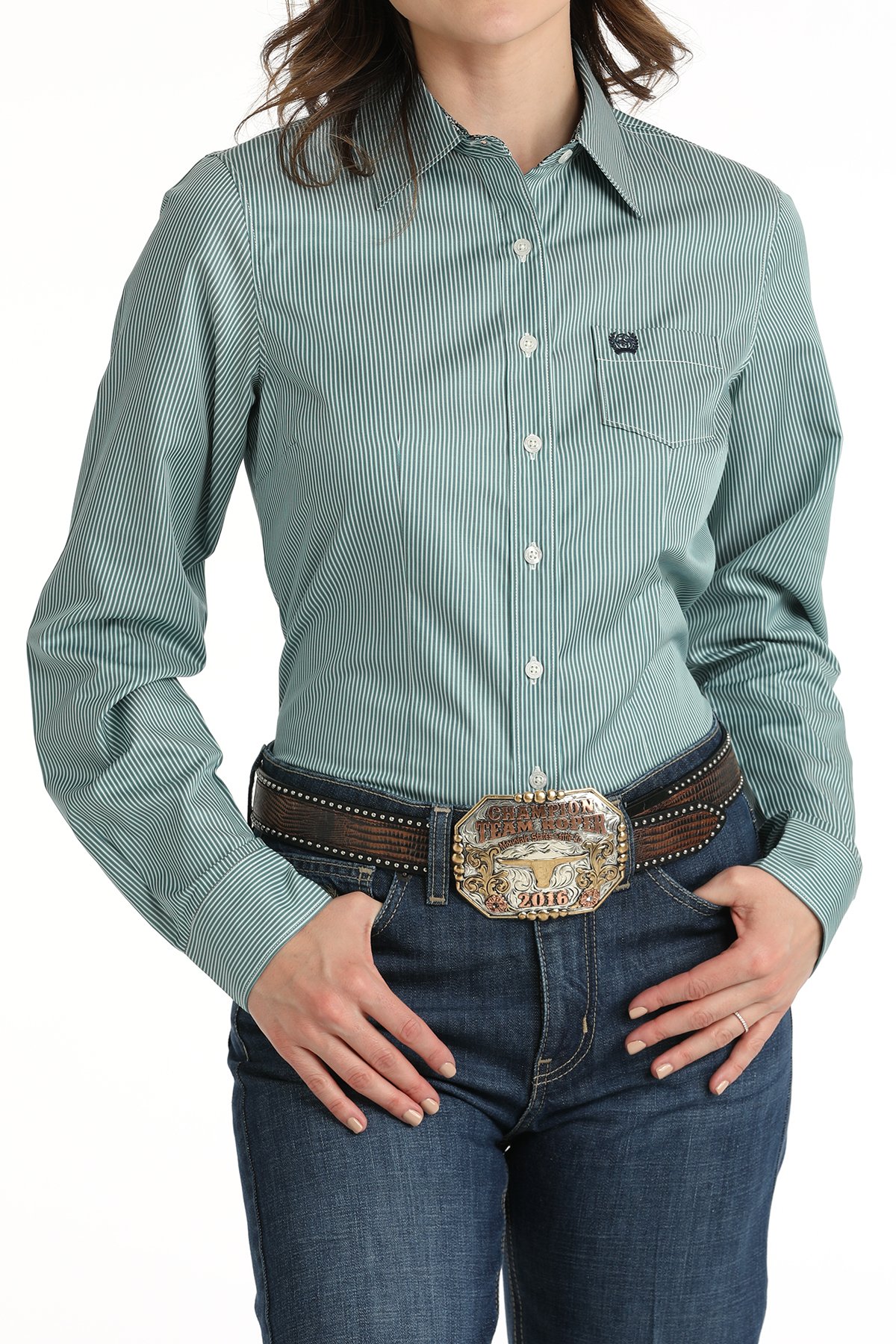 Women's TENCEL™ Micro Stripe Button-Down Western Shirt