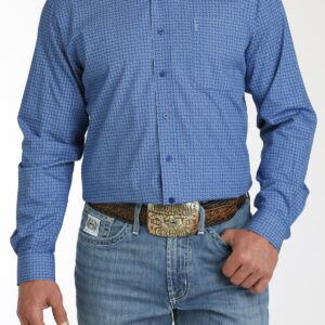 Men's Modern Fit Button-Down Western Shirt - Royal