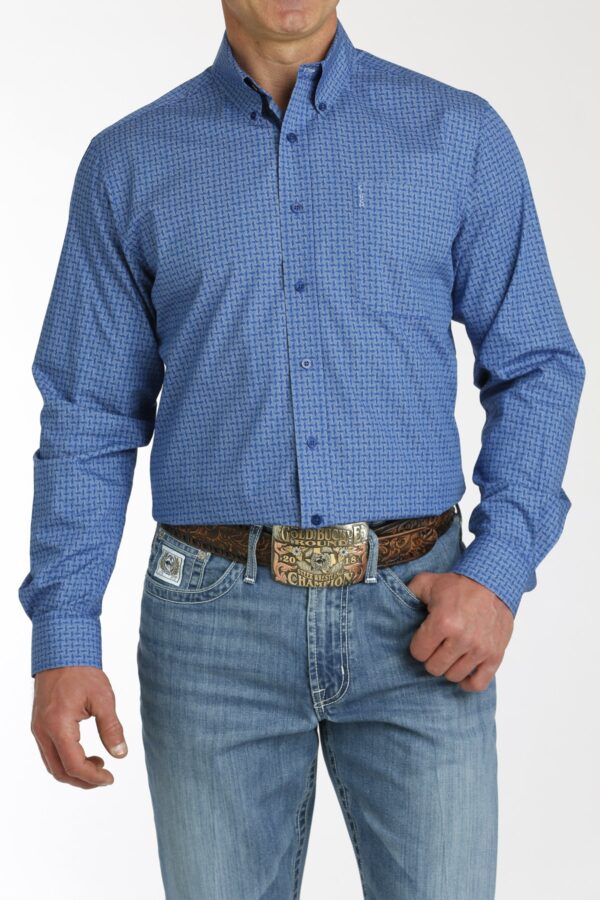 Men's Modern Fit Button-Down Western Shirt - Royal