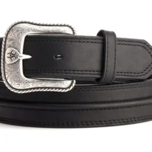 Black Ariat Leather Belt Center Bump