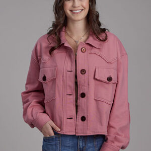 DUSTY PINK FLEECE CROPPED JACKET 03-098-0514-6131