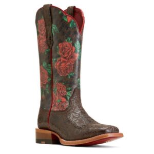 Ariat Chocolate Floral Emboss/Wild Rose Print