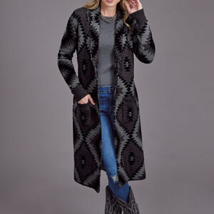 LONG AZTEC KNIT DUSTER 03-027-0539-6052