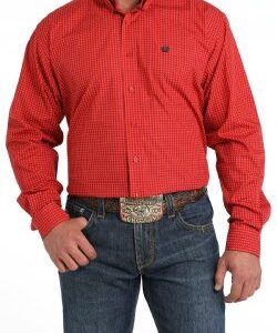 cinch money print red shirt