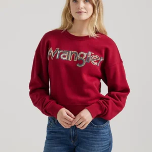 Women's Wrangler Crochet Print Logo Pullover Sweatshirt - 122356690