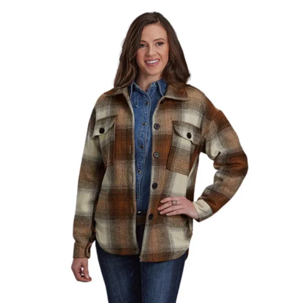 Women's Plaid Flannel Shirt Jacket- 09-098-0119-1805