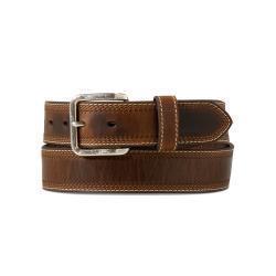 Ariat Mens Belt 1 1/2" Four Row Stitch Edge Brown- A1043102