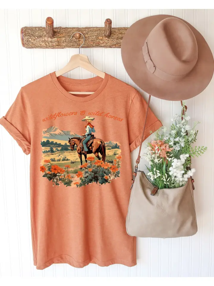 WILDFLOWERS AND WILDHORSES TEE