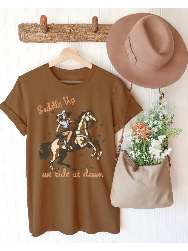 We Ride At Dawn Graphic Tee - Vintage Brown