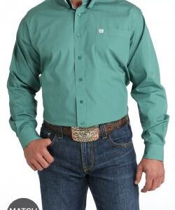 Men's Solid Button-Down Western Shirt- MTW110526