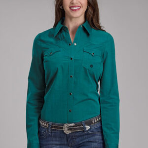 WOMENS L/S SHIRT SNAP SOLID- 03-050-0265-0128