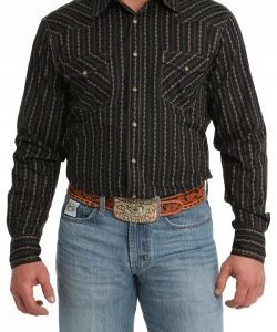 Men's Modern Fit Vintage Stripe Snap Front Western Shirt - MTW1303081