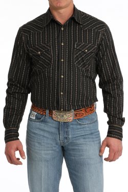 Men's Modern Fit Vintage Stripe Snap Front Western Shirt - MTW1303081