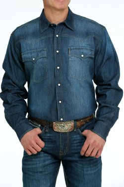 Cinch Men's Denim Western Snap Shirt - MTW1681001