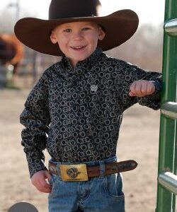 Infant Rope Print Button-Down Western Shirt - MTW7062363