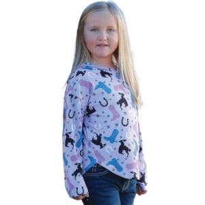 Cruel Denim Girl's Lilac Long Sleeve Knit Blouse - CTK80010