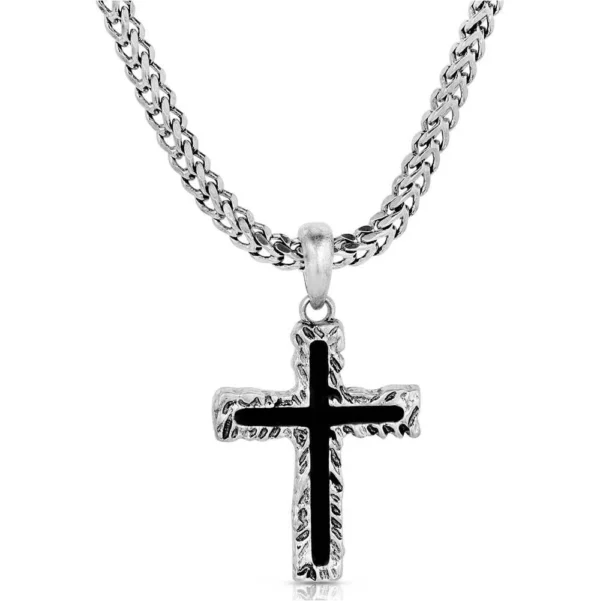 Montana Silversmiths Roughstock Cross Necklace - NC6091